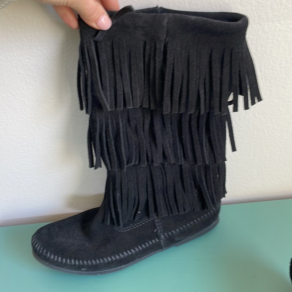 Minnetonka boots fringe suede leather - Picture 2 of 5
